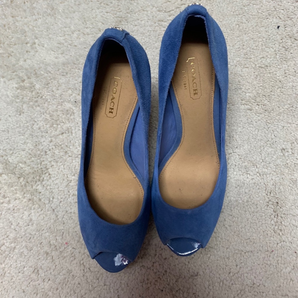 Coach Blue Suede Heels